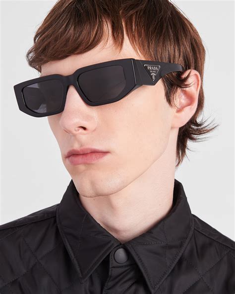 prada new triangle spr16r|Slate Gray Lenses Sunglasses With Prada Logo.